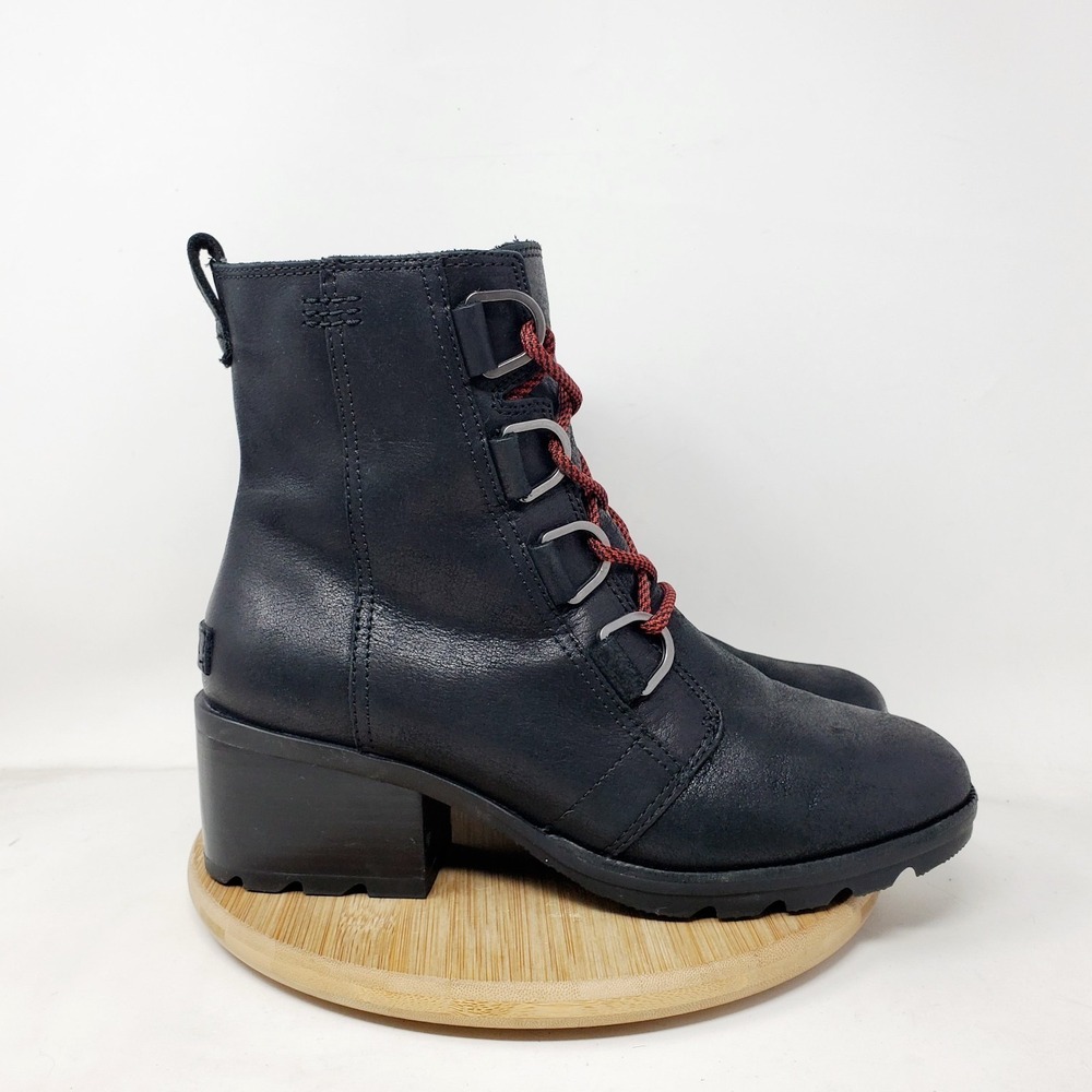 Sorel Cate Boots‎ Womens 9 Lace Up Black Hiker Lug Combat Shoes
